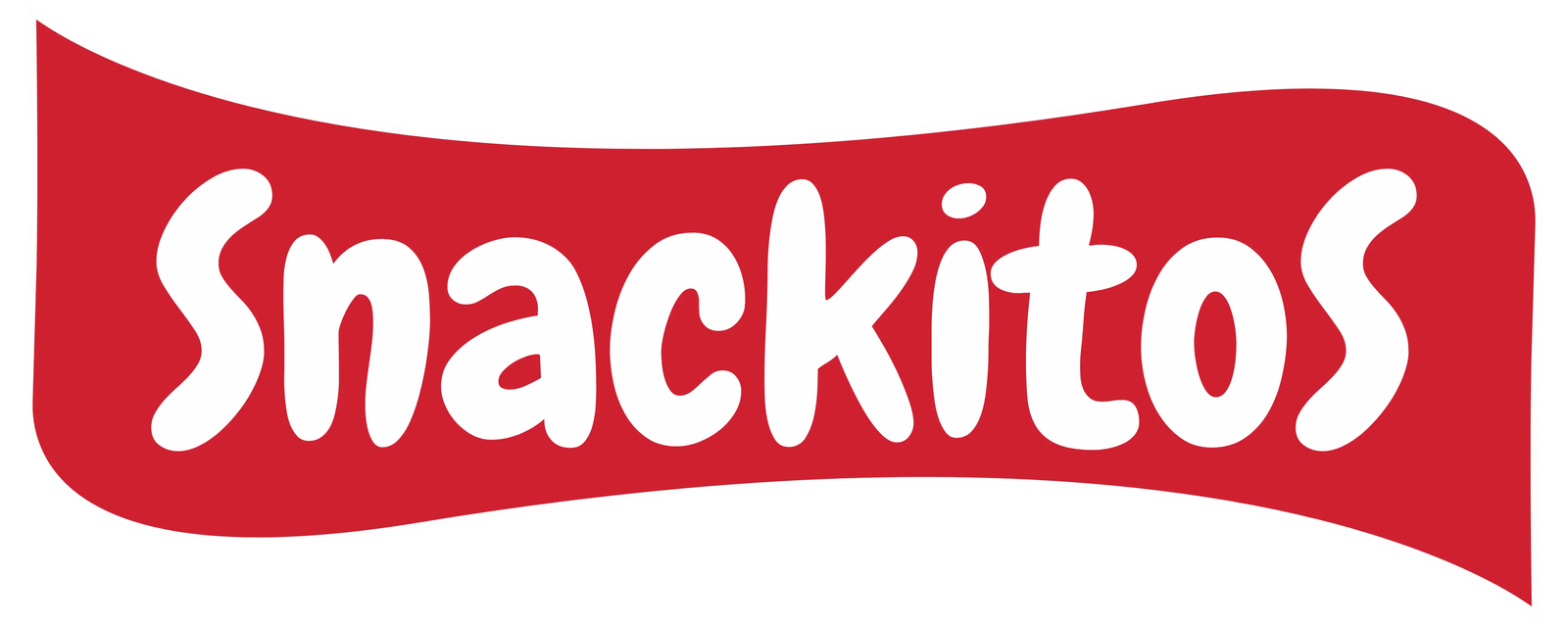 logo with name snackitos and red backgrond